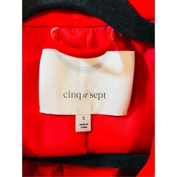 NEW Cinq a Sept Women's Zoe Faux Leather Sangria Moto Jacket Red Size Small NWOT - Picture 6 of 8